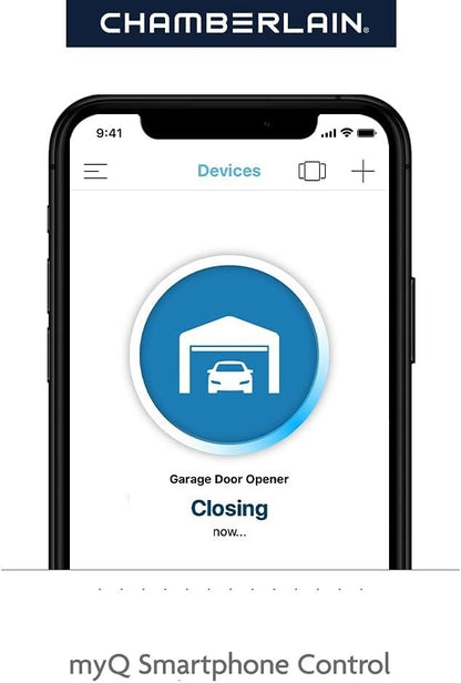 Chamberlain C2405 MYQ Smart Garage Door Opener, Chain Drive, 1/2-HP Motor, Du...