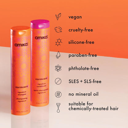 Amika Normcore Signature Shampoo Gently Cleanses Scalp & Hair Hydrates Dullness