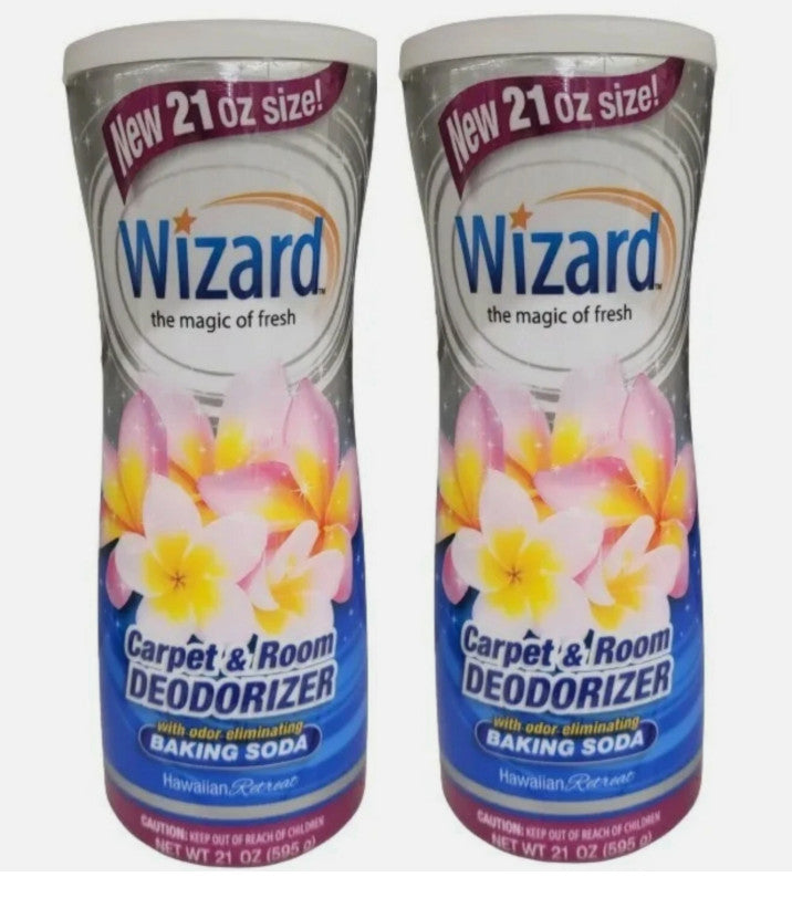 Lot Of 2 Wizard Carpet & Room Deodorizer Hawaiian Retreat 21 Oz.