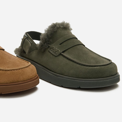 FitFlop Women's Gen-FF Suede Shearling Loafer Back-Strap Mules