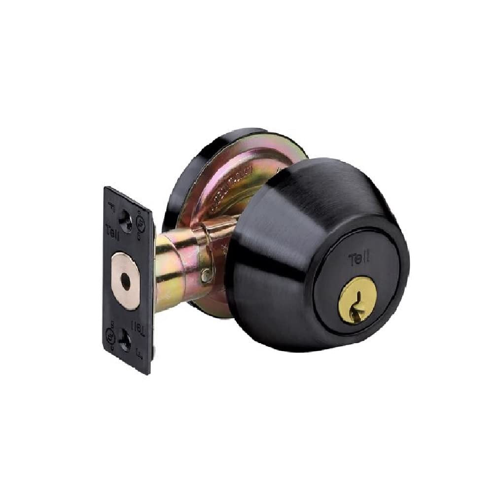 Tell ENTRY KNOB&DEADBOLT MBLK saw resistant
