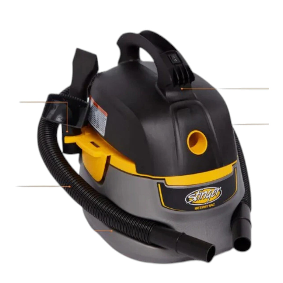 Stinger portable wet/dry vac auto detail shop vacuum cleaner blower 2.5-gallon