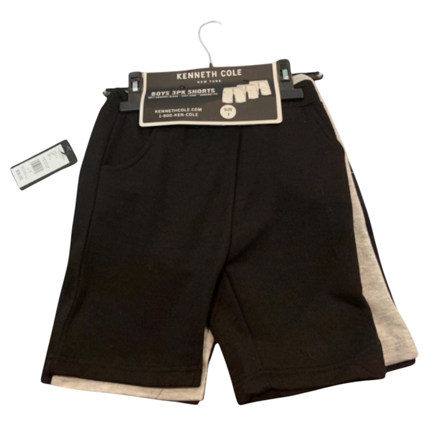Kenneth Cole Boys 3pk Shorts | Gray, Black, Blue | Size 8, 10, 12, 14