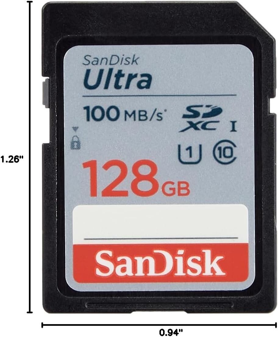SanDisk Ultra 128GB SD Card UHS I Class 10 Full HD Video High Speed Storage