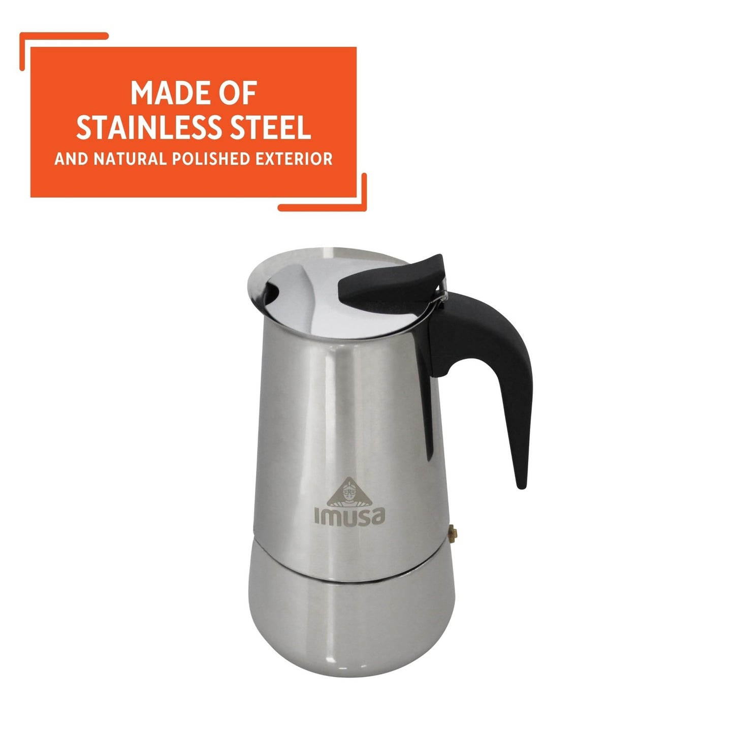 IMUSA USA B120-22062M Stainless Steel Stovetop Espresso Coffeemaker