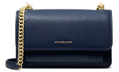 Michael Kors Claire Large Shoulder Bag - BLACK / NAVY / DRIFTWOOD