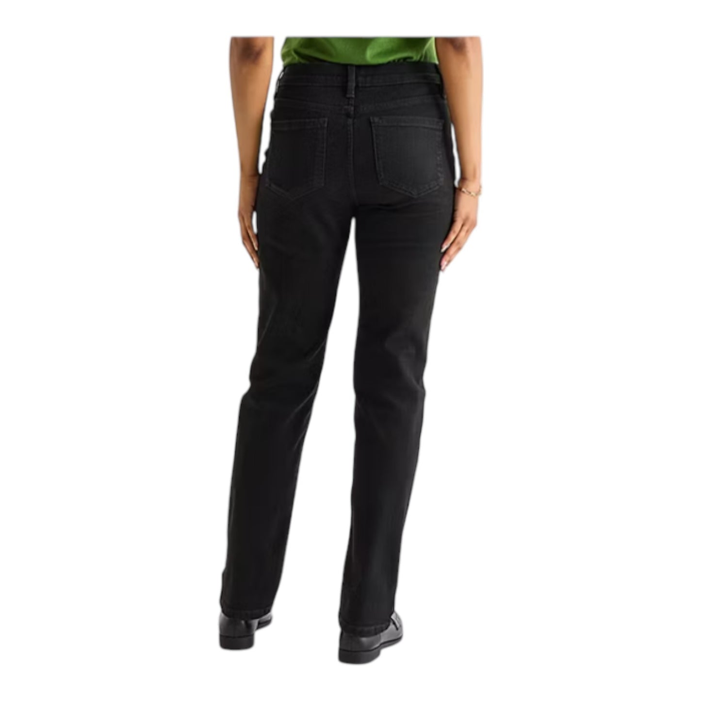 LIZ CLAIBORNE LANA HIGH RISE STRAIGHT LEG BLACK WASH DENIM JEANS - NWT