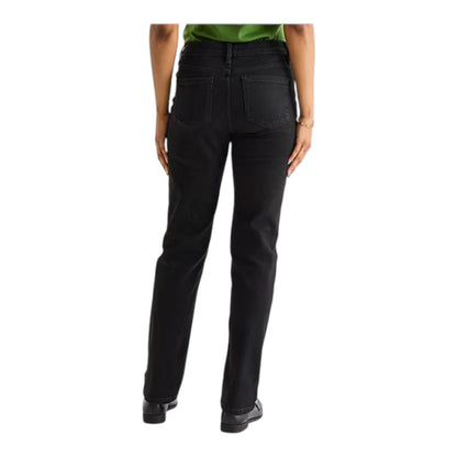 LIZ CLAIBORNE LANA HIGH RISE STRAIGHT LEG BLACK WASH DENIM JEANS - NWT