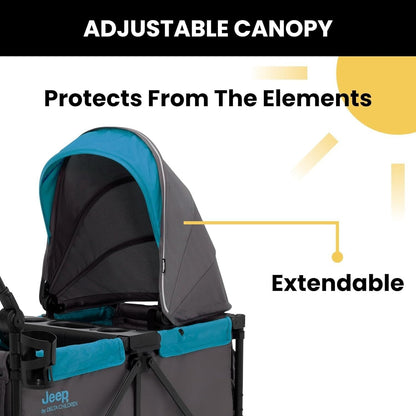 Jeep Sport All-Terrain Stroller Wagon by Delta Children - Includes Canopy, Paren