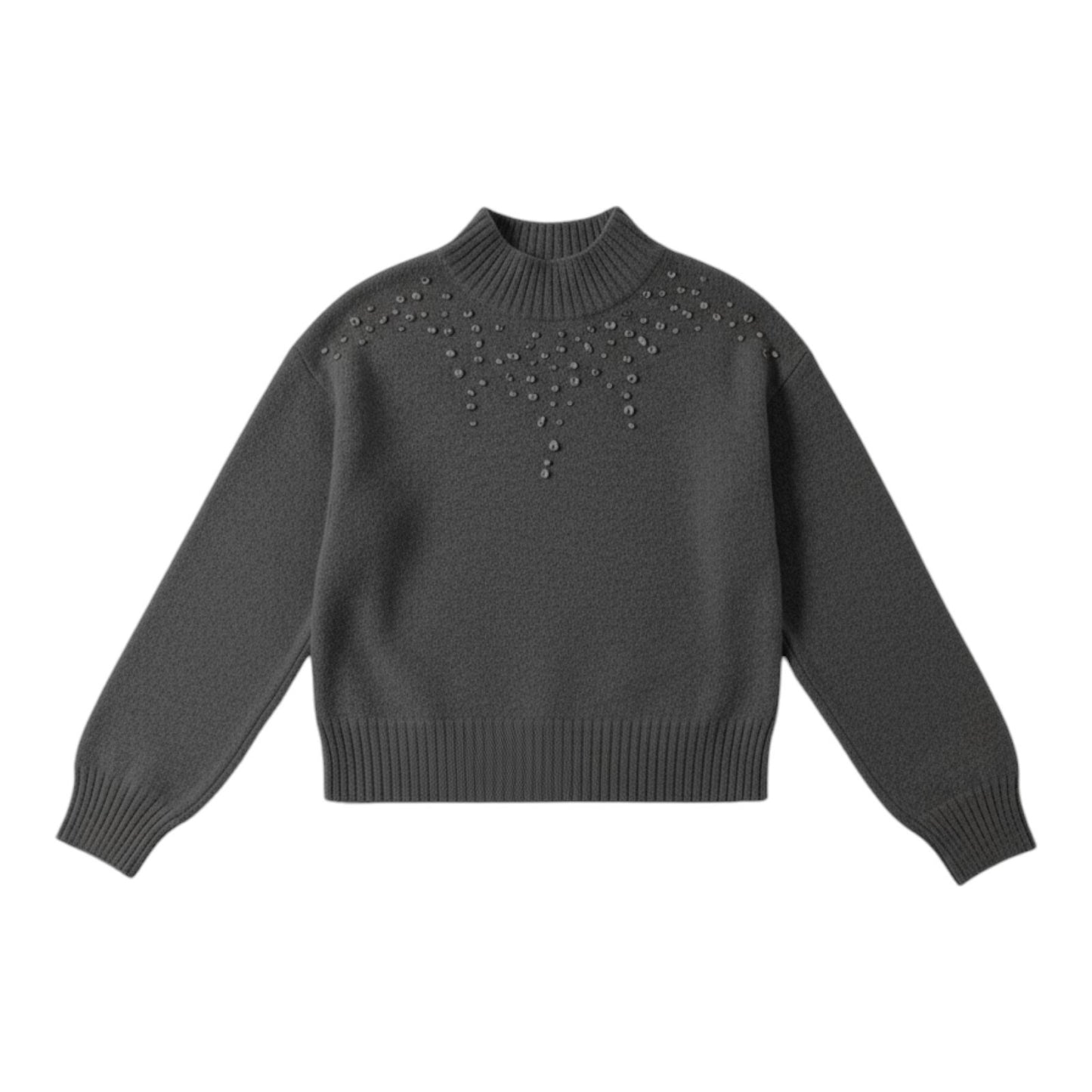 a.n.a Womens Mock Neck Embellished Long Sleeve Pullover Sweater XLT