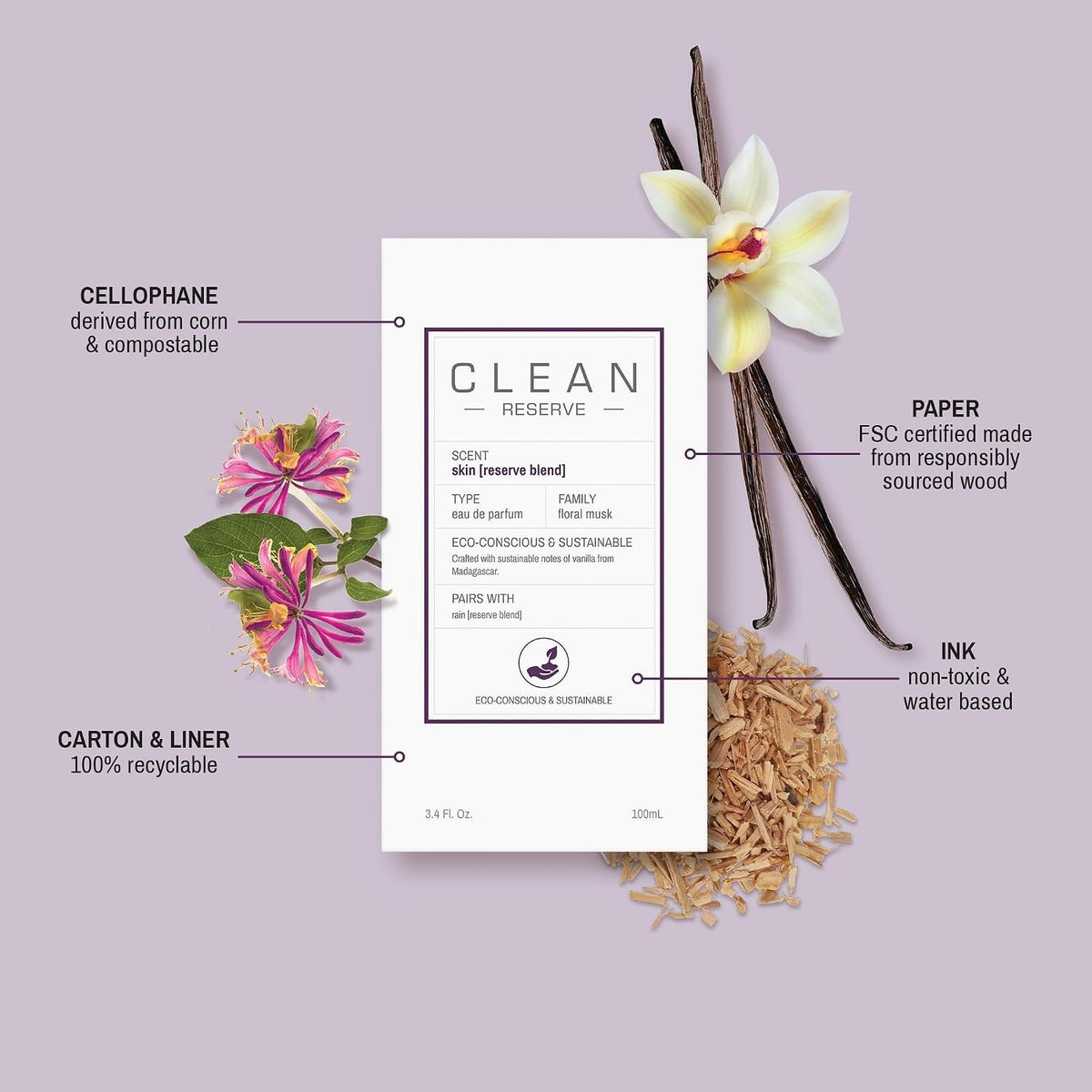 Clean Reserve SKIN (Reserve) Eau de Parfum Spray 1.7 OZ SEALED Clean Beauty