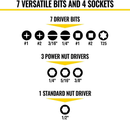🛠️ Klein Tools 32500HDRT 11-in-1 Screwdriver/Nut Driver Ratcheting Impact-Rated
