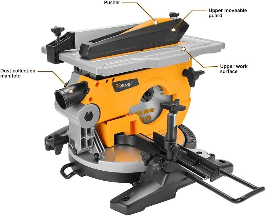 8-1/4 inch Compound Miter Saw, 2-in-1 Miter/Table Saw with Precision Laser Align