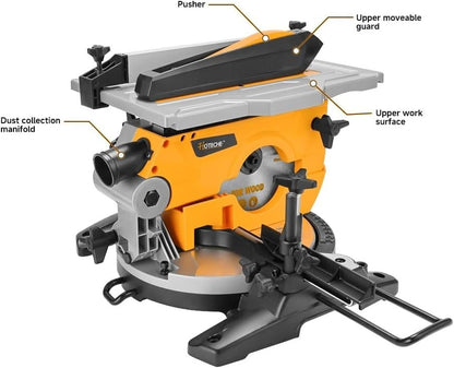 8-1/4 inch Compound Miter Saw, 2-in-1 Miter/Table Saw with Precision Laser Align