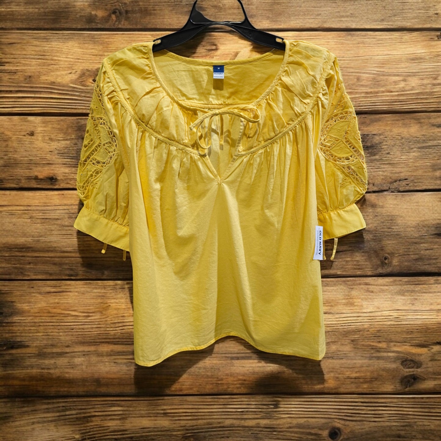 Old Navy Women's 3/4 Yellow Blouse, Medium