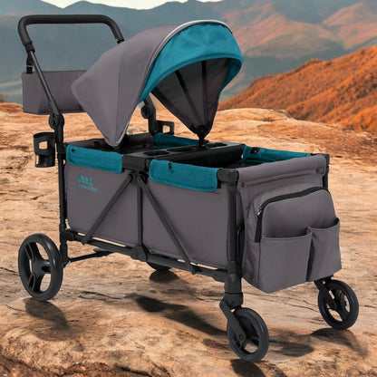 Jeep Sport All-Terrain Stroller Wagon by Delta Children - Includes Canopy, Paren