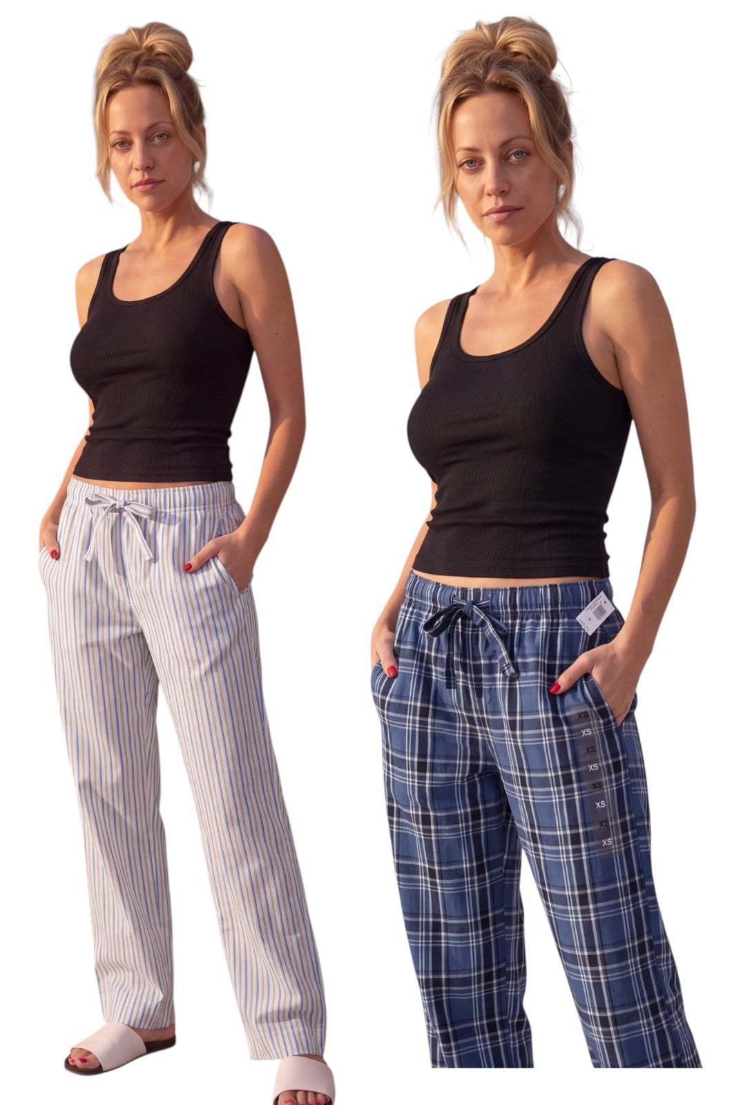 Gap Poplin Pajama Pants - Soft Cotton - 2 pockets - elastic waist - 2 Button Fly