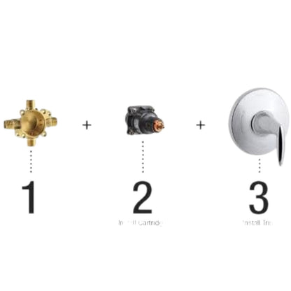 Kohler K-TS97077-4Y-BL Pitch Rite-Temp Shower Trim Kit, 2.5 GPM, Matte Black
