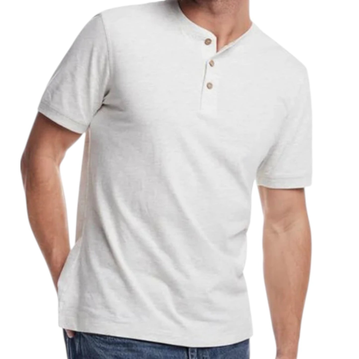 Weatherproof Vintage Men's Short Sleeve Melange Henley Shirt