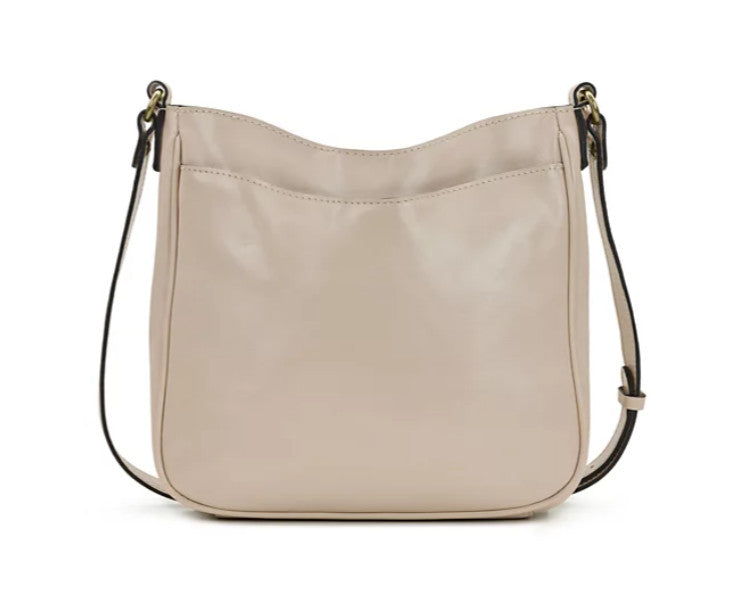 Patricia Nash Emeline Vintage Distressed Leather Crossbody Bag - Chalk White