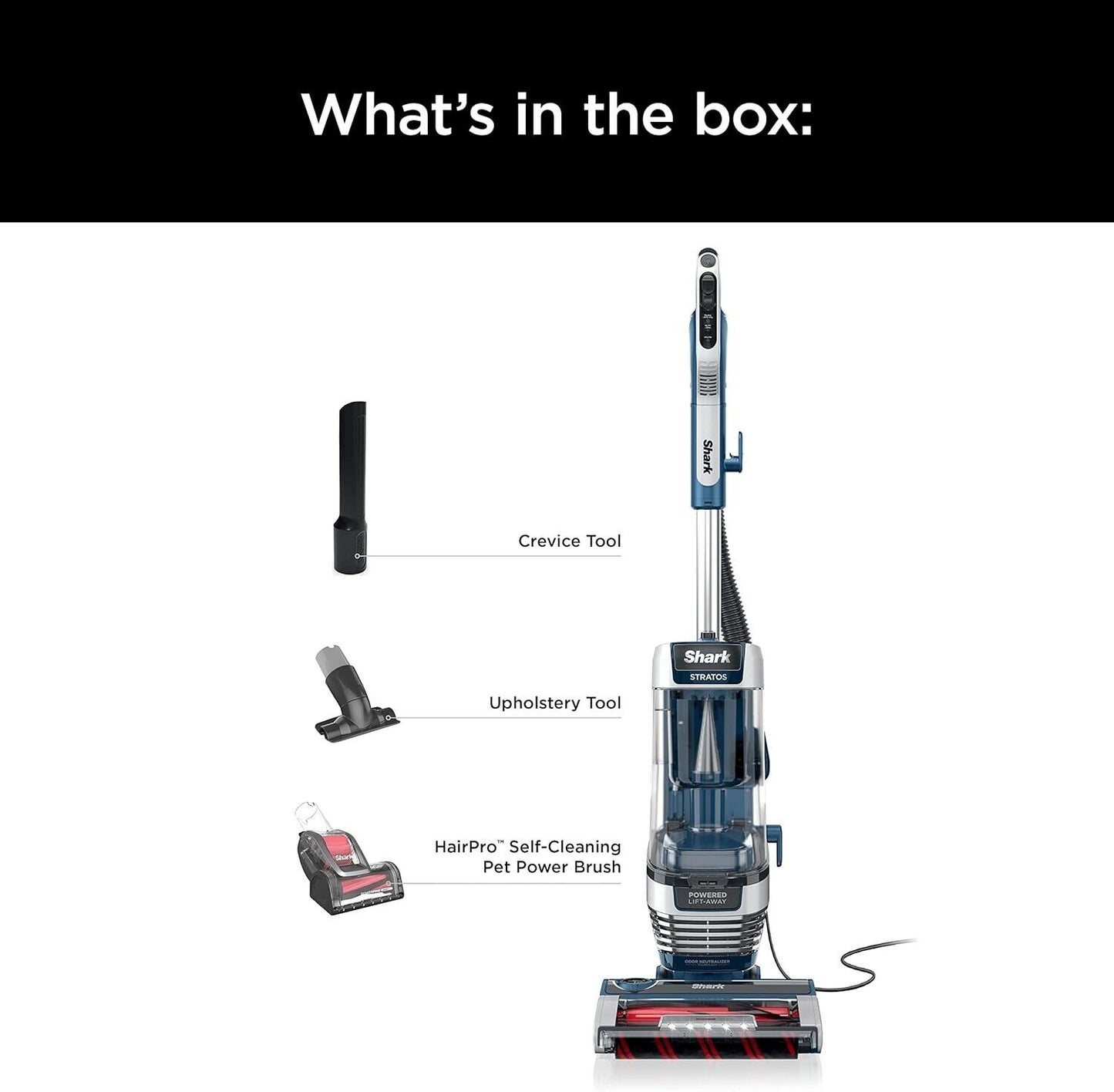 Shark - Stratos Upright Vacuum with DuoClean PowerFins HairPro, Self-Cleaning...