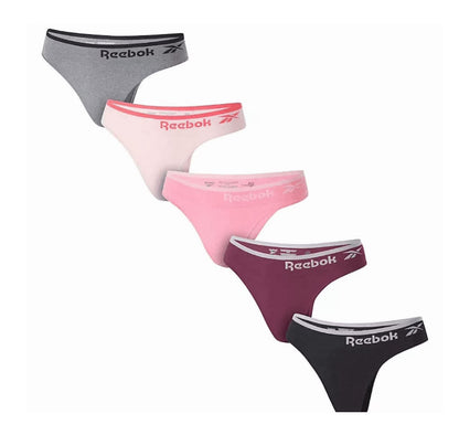 Reebok 5 Pack Seamless Thong Performance Underwear Women's S (4-6)