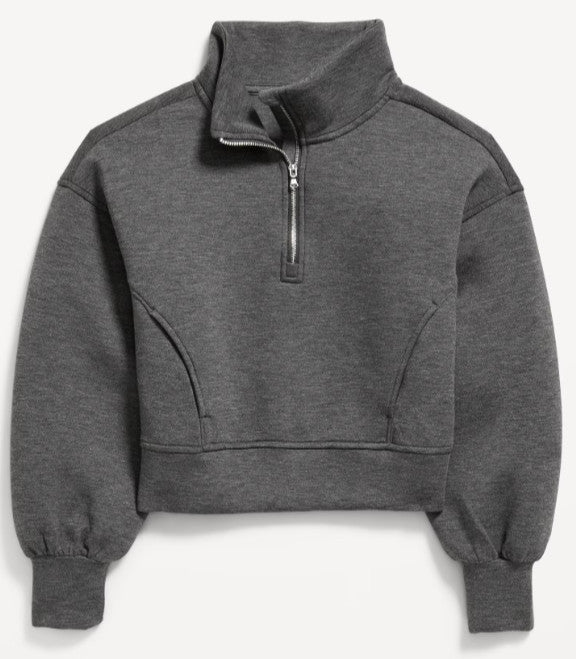 Old Navy Half-Zip Bounce Fleece Pullover Sweatshirt for Girls 804094