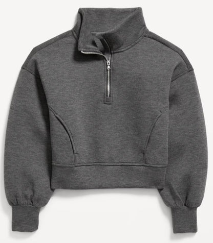 Old Navy Half-Zip Bounce Fleece Pullover Sweatshirt for Girls 804094