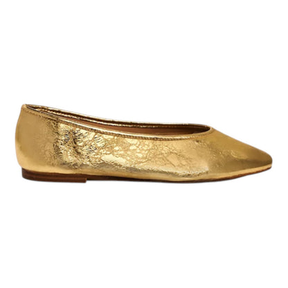 AQUA  Womens Silver Metallic Padded Anabl Round Toe Ballet Flats 7.5 M