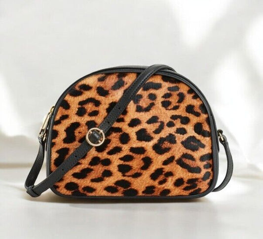 Talbots Calf Hair Half Moon Crossbody Bag