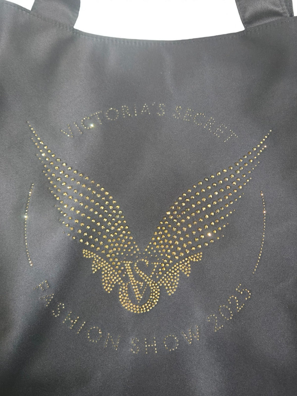 Victoria's Secret Black Fashion Show Tote Weekender Bag 2025 Rhinestone Bling