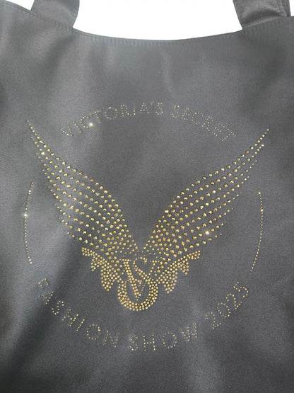 Victoria's Secret Black Fashion Show Tote Weekender Bag 2025 Rhinestone Bling