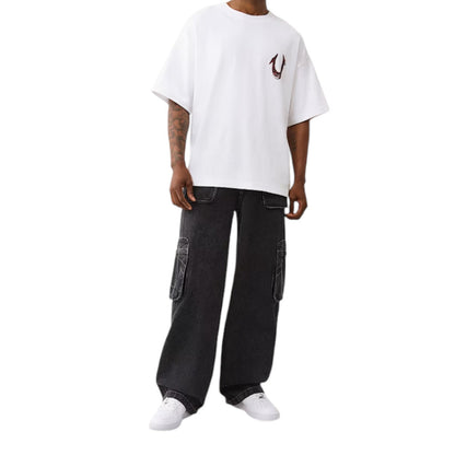 True Religion Carpenter Pants Big T & Super T Baggy Cargo Pants, Black or Canvas