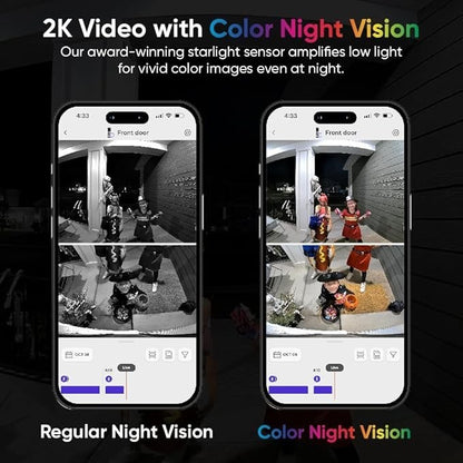Wyze Wireless Duo Cam Doorbell, Battery,  2 Cameras, 2-Way Audio, Night Vision