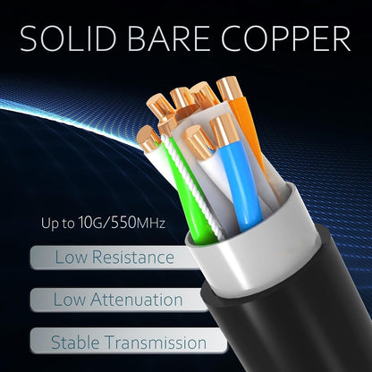 Outdoor Direct Burial Cat6 Ethernet Cable 1000ft UTP 550MHz CCA, 10Gbps, 23AWG