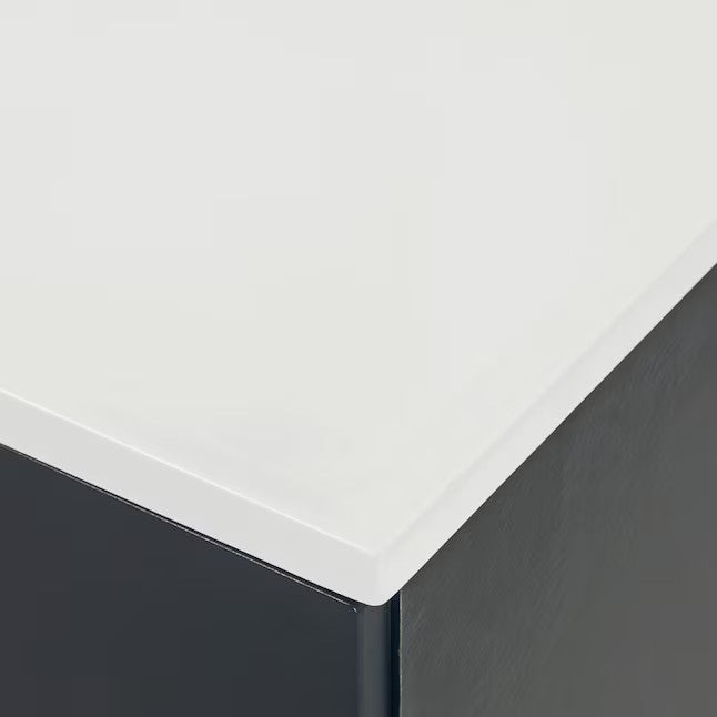 Project Source Dover 18-in Navy Blue Single Sink Bathroom Vanity with White Top