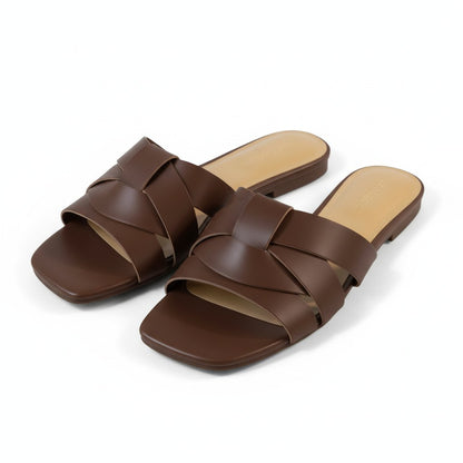 Indigo Rd Woman’s Flyta Flat Sandals New Faux Leather Brown