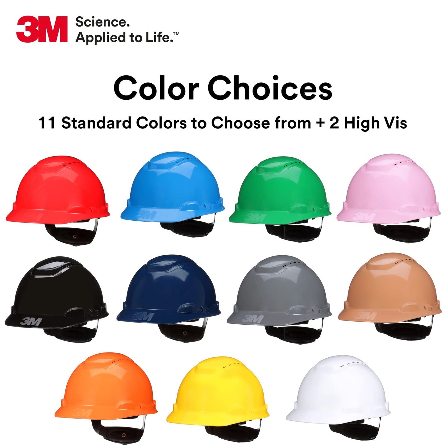 3M Hard Hat SecureFit H-700 Series Cap Style Safety Helmet with Uvicator Sensor