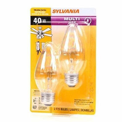 SYLVANIA 40-Watt Dimmable F Decorative Incandescent Light Bulbs F15 (2-Pack)