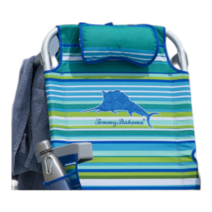 Tommy Bahama 5-Position Lay Flat Folding Backpack Beach Chair Aluminum