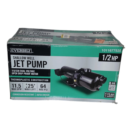 Everbilt 1/2 HP Thermoplastic Shallow Well Jet Pump 1011677535