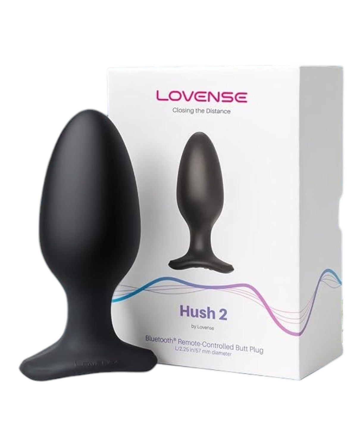 Lovense Hush 2 Rechargeable App Compatible Vibrating Anal Plug 2.25in