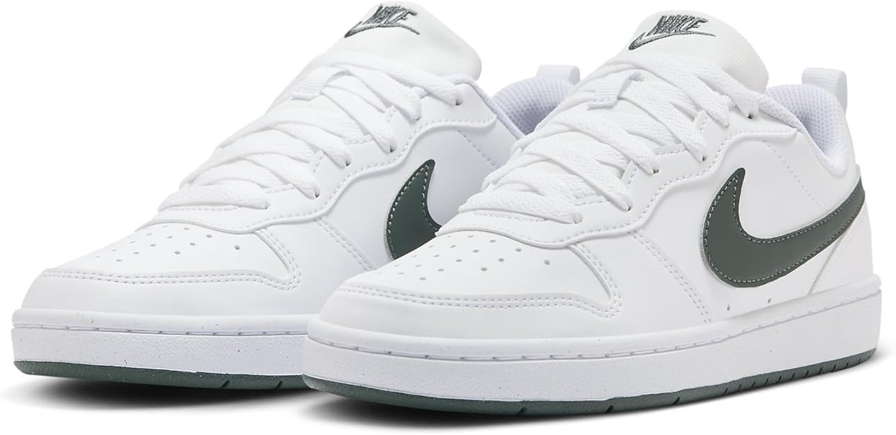 Nike Court Borough Low Recraft Big Kids' Shoes (White/Vintage Green) 5.5y