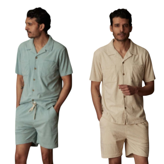 Weatherproof Vintage Short Sleeve Corduroy Cabana Shirt L & XL
