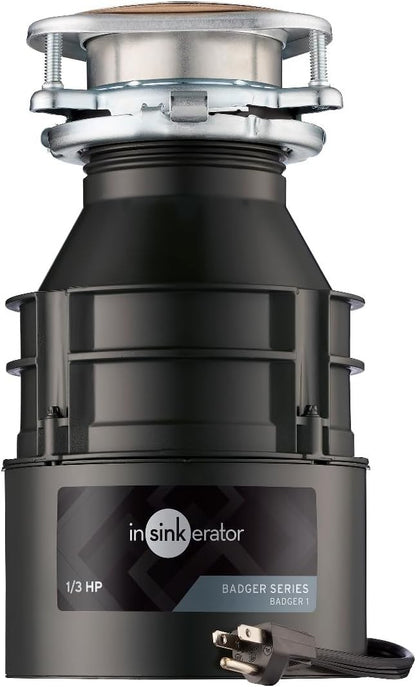 In-Sink-Erator Badger 1 With Cord Garbage Disposal, Badger, 11 3/8 In H