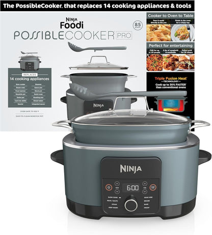 Ninja MC1001 - Foodi PossibleCooker PRO, 8.5qt Multi-Cooker - Sea Salt Grey