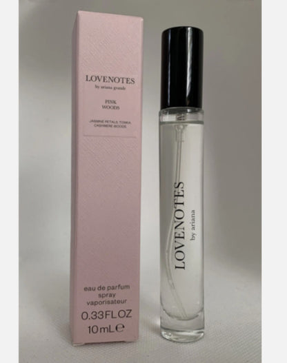 NEW! Ariana Grande LOVENOTES PINK WOODS 0.33oz/10mL Travel Size Love Notes