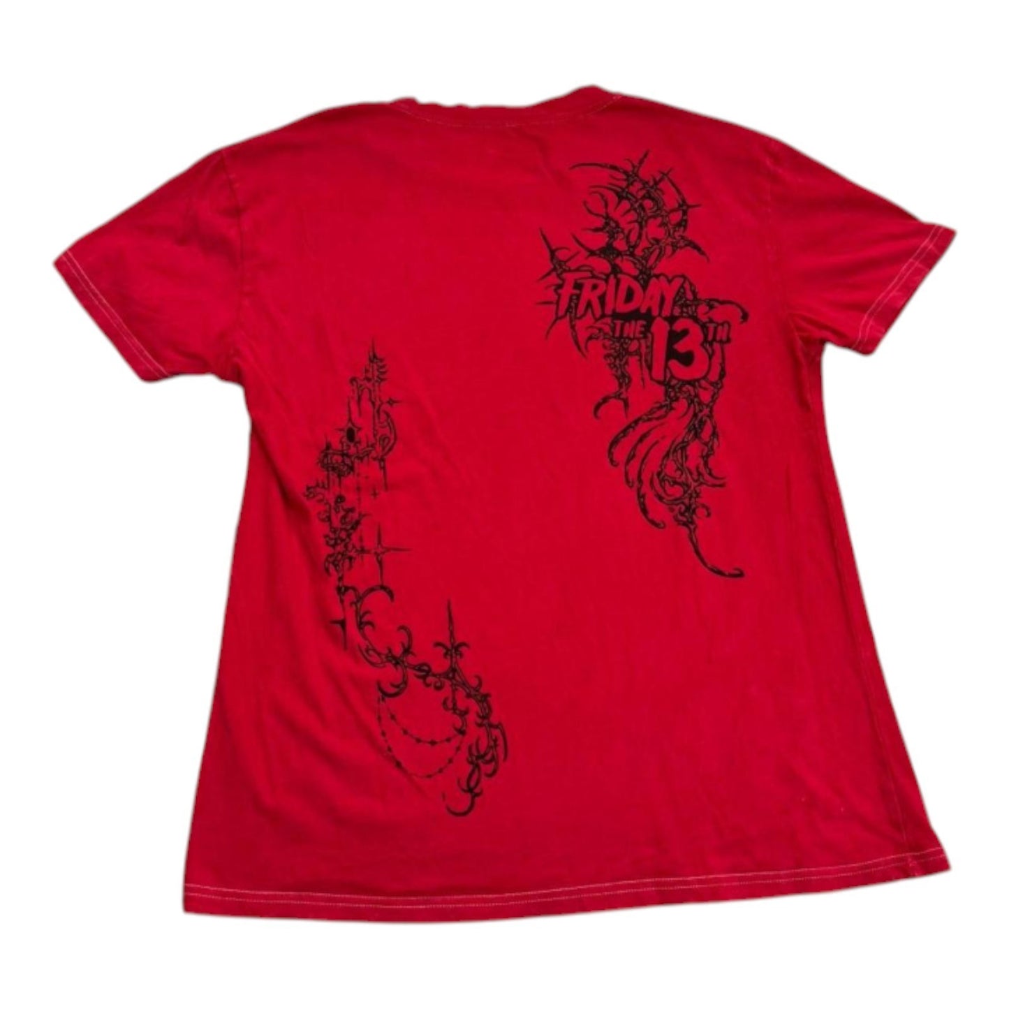 New Friday the 13th Jason Crystal Lake Red 1980 Mens Vintage T-Shirt