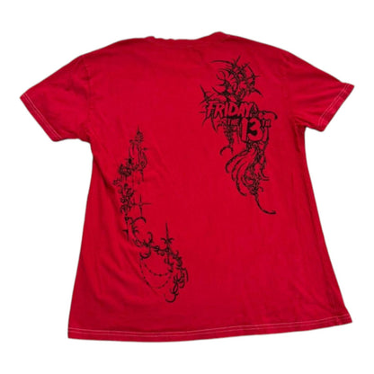 New Friday the 13th Jason Crystal Lake Red 1980 Mens Vintage T-Shirt