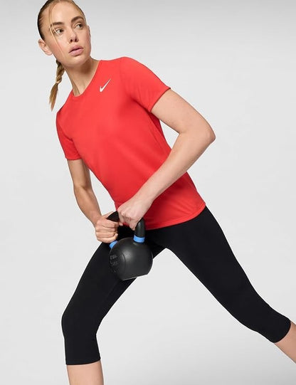 Nike Dri Fit V-Neck T-Shirt Athletic Cut  Women's (DX0687-657) -Red, Large